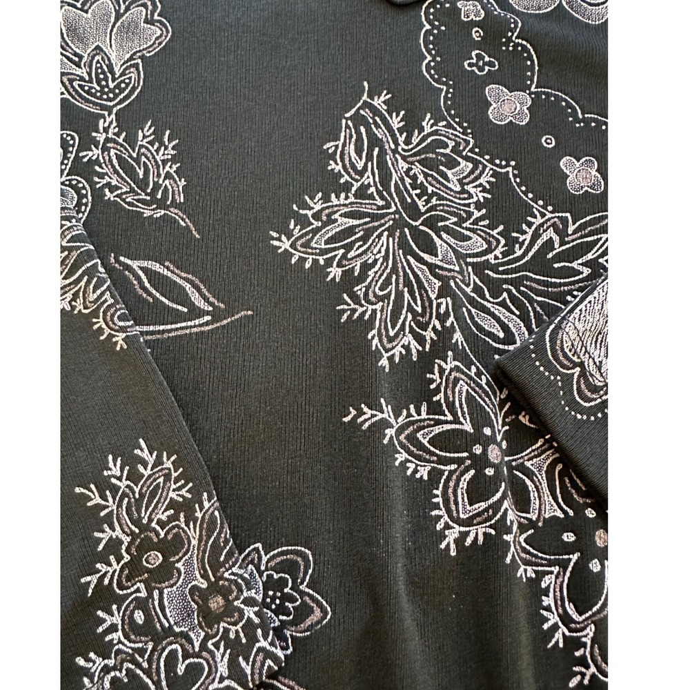Vintage Carolyn Strauss Floral Top Womens S Black 90s Y2K made in the USA - Picture 7 of 7